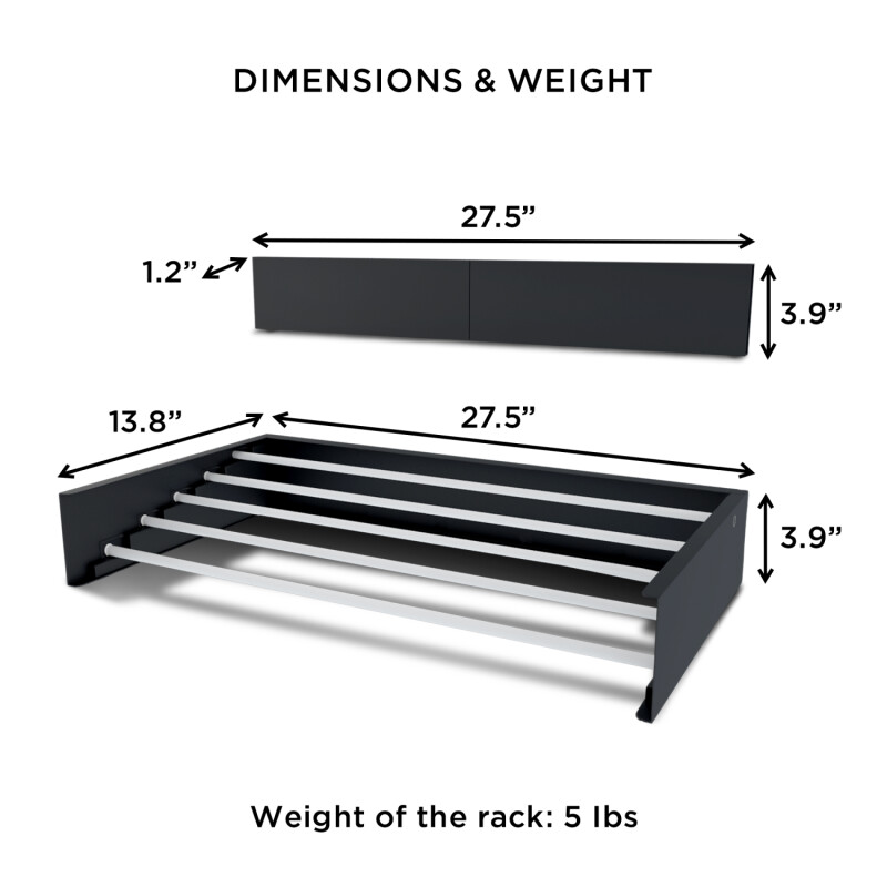 28”/70cm Belize Duvara Monte Çamaşır Kurutma Askısı - Beyaz - 9