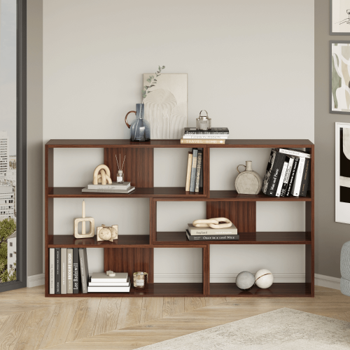 Aruba 6-Cube Horizontal Bookcase - Teak 