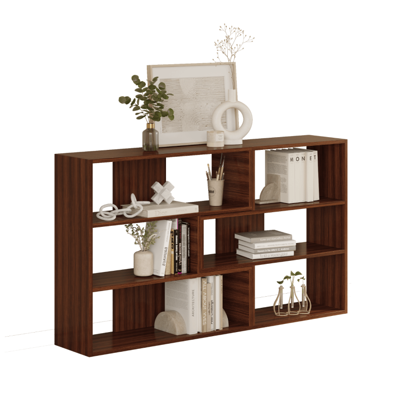 Aruba 6-Cube Horizontal Bookcase - Teak - 4