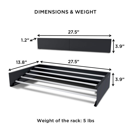 28”/70cm Belize Wall-Mounted Retractable Laundry Drying Rack - Industrial Gray - 9