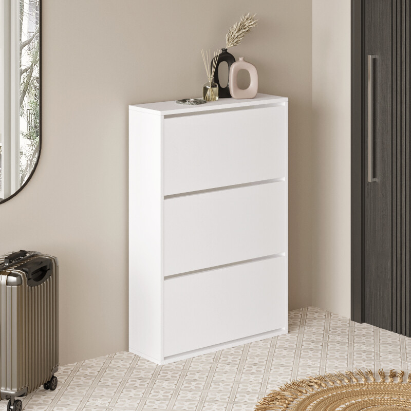 Bilbao Drop Cover Shoe Cabinet White (ships in two boxes) - 2