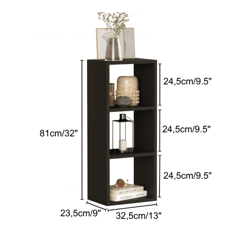 Canaria 3-Tier Bookcase - Black - 5