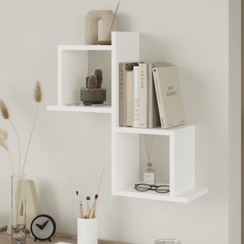 Capri Modular Wall Shelf - 2-Pack - White 