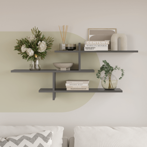 Genoa Contemporary Wall Shelf - Anthracite - 3