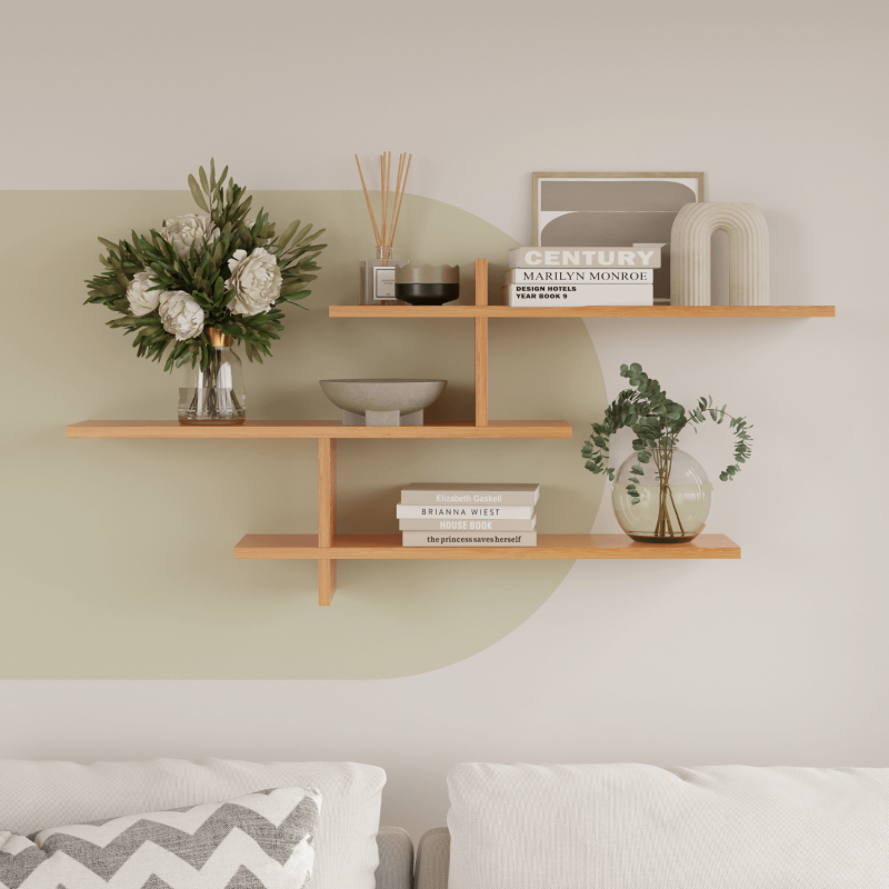 Genoa Contemporary Wall Shelf - Bamboo - 3