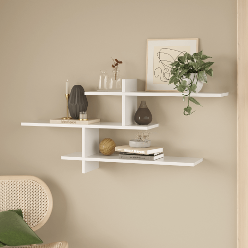 Genoa Contemporary Wall Shelf - White 