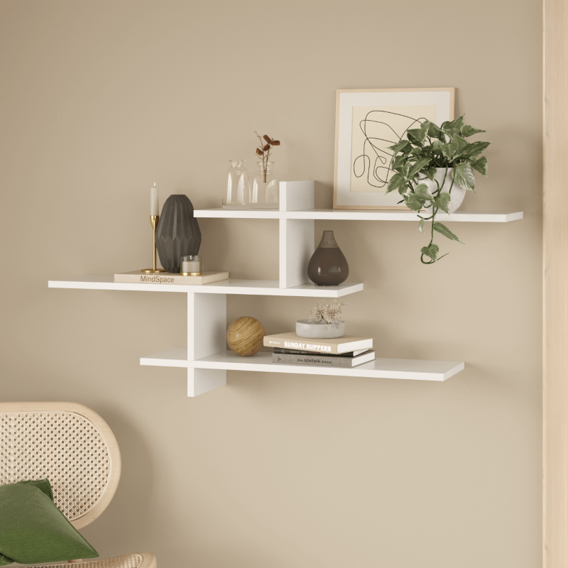 Genoa Contemporary Wall Shelf - White - 1