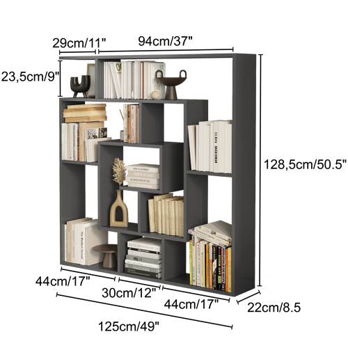 Granada Modern Labyrinth Bookcase - Dark Bamboo - 5