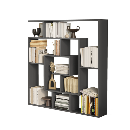 Granada Modern Labyrinth Bookcase - Gray Oak - 4