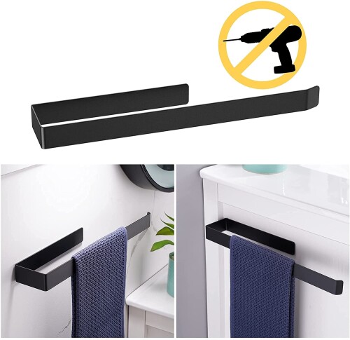 Palawan Metal Towel Rack for Bathroom and Kitchen-Black - 4