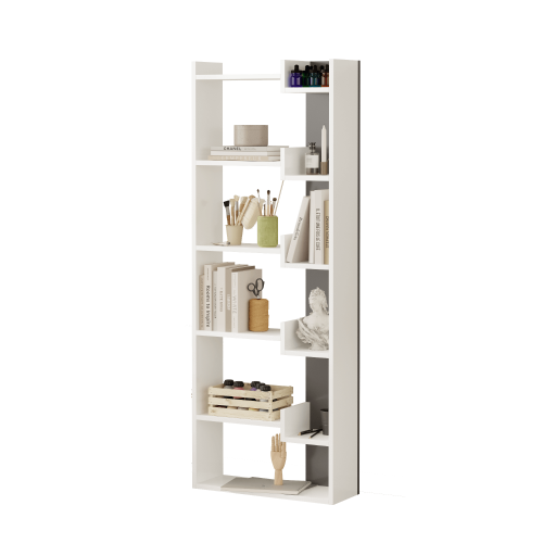 Palermo 6-Tier Dual-Color Bookcase - White/Anthracite - 4