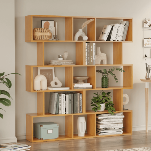 Santorini 5-Tier Vertical Bookcase - Bamboo - 4