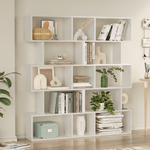 Santorini 5-Tier Vertical Bookcase - White - 4